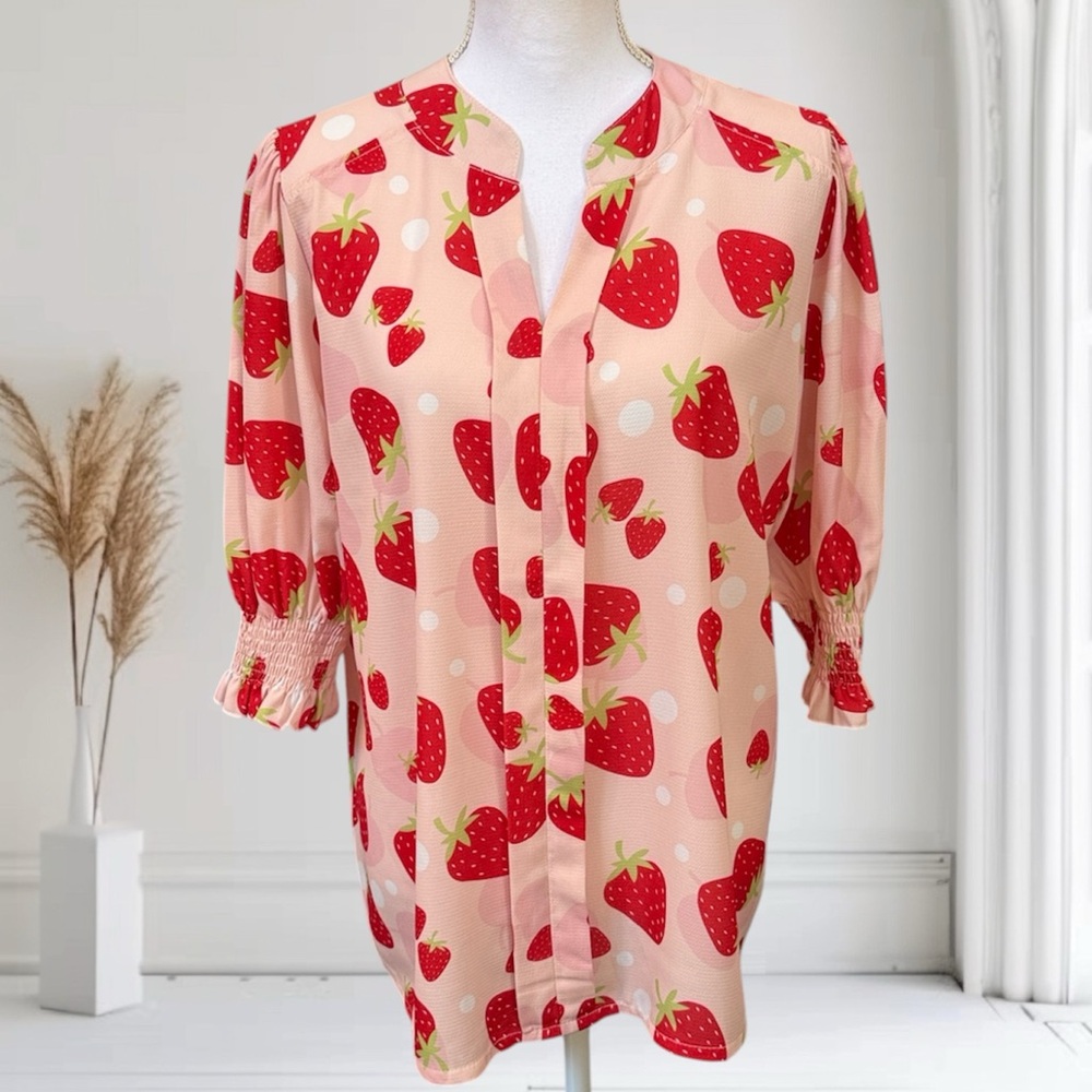 Strawberry Print Blouse